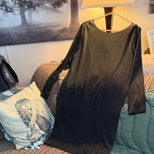 Ricki's Black Sparkle Long-Sleeve Dress